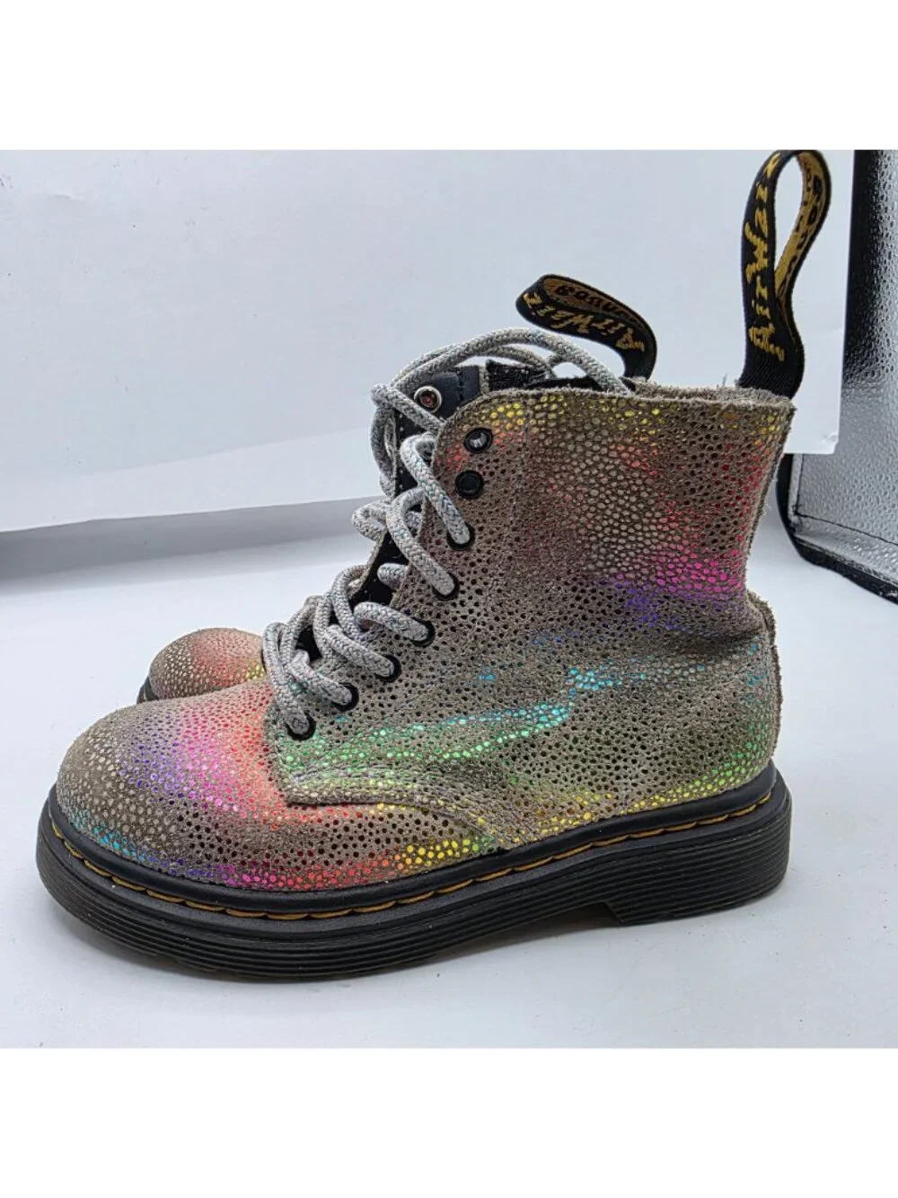 Dr. Martens 1460 Pascal Toddler Size 8 Iridescent Lace Up Boots School Casual